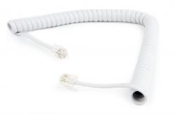Кабель телефонный Cablexpert (TC4P4CS-2M-W) спиральный, CCS, 4P4C, 2м, белый