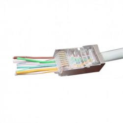 Коннектор RJ 45 Cablexpert (LC-PTF-01/100) экранированный, с золоченными контактами, со сквозными отверстиями (100 шт/уп) - Картинка 2