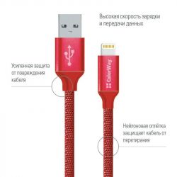  ColorWay USB-Lihgtning, 1 Red (CW-CBUL004-RD) -  2