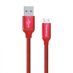   USB 2.0 AM to Micro 5P 2.0m red ColorWay (CW-CBUM009-RD)
