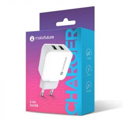    MakeFuture (2USB, 2.4A) White (MCW-21WH) -  3