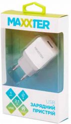 Мережевий зарядний пристрій Maxxter (1USBx2.1A) White (UC-24A) - Картинка 2