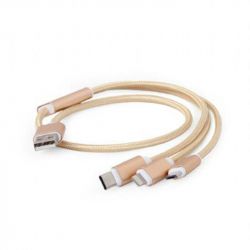  Cablexpert (CC-USB2-AM31-1M-G) USB BM - Lightning/MicroUSB/USBType-C, 1,  -  1