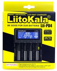     Liitokala 4 Slots, LCD , Li-ion/Ni-MH/Ni-Cd/AA/A/AAAA/ (Lii-PD4) -  4