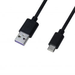   Grand-X CH-15T 5V 2,1A USB Black + cable USB -> Type C, Cu, 4A, TPE (CH-15T) -  2