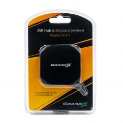  USB3.0 Grand-X GH-415 Black 4USB3.0 -  2