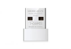 Сетевой адаптер WiFi Mercury MW150US, White, USB, WiFi 802.11n, 150 Мбит/с, Nano