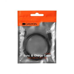  Canyon USB - MicroUSB 1, Black (CNE-USBM1B) -  2