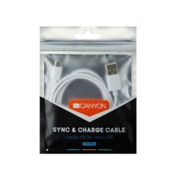 Кабель Canyon USB - MicroUSB 1м, White (CNE-USBM1W) - Картинка 2