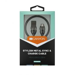  Micro USB Canyon Stylish Metal Sync & Charge Micro-USB Dark Gray 1m (CNS-USBM5DG) -  3