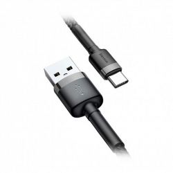 Кабель Baseus Cafule USB-USB-C, 1м Grey/Black (CATKLF-BG1) - Картинка 2