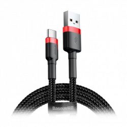  USB 2.0 Type-C - 2.0  Baseus Cafule Cable 3A Red+Black CATKLF-C91 -  1