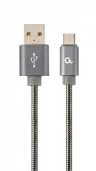  USB - USB Type-C 2  Cablexpert Grey, 2.1,  (CC-USB2S-AMCM-2M-BG) -  1