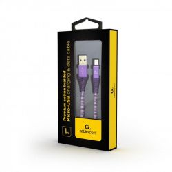 USB - micro USB 1  Cablexpert Purple, 2.1,  (CC-USB2B-AMmBM-1M-PW) -  2