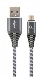 USB - micro USB 1  Cablexpert Grey, 2.1,  (CC-USB2B-AMmBM-1M-WB2) -  1