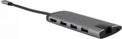  USB-C Verbatim USB-C/3USB3.0/HDMI/SD/mSD/RJ45 (49142), Silver/Black