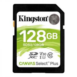   SDXC 128GB UHS-I/U3 Class 10 Kingston Canvas Select Plus R100/W85MB/s (SDS2/128GB) -  1