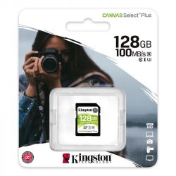   SDXC 128GB UHS-I/U3 Class 10 Kingston Canvas Select Plus R100/W85MB/s (SDS2/128GB) -  3
