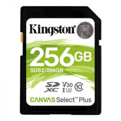   SDXC 256GB UHS-I/U3 Class 10 Kingston Canvas Select Plus R100/W85MB/s (SDS2/256GB) -  1