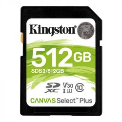 ` SDXC 512GB UHS-I/U3 Class 10 Kingston Canvas Select Plus R100/W85MB/s (SDS2/512GB)