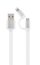   USB 2.0 AM to Lightning/Micro 1.0m Cablexpert (CC-USB2-AM8PmB-1M-SV)