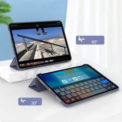 �����-������ BeCover Tri Fold Soft TPU Silicone ��� Apple iPad Pro 12.9 2020/2021/2022 Purple (711739) - �������� 4