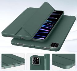 Чeхол-книжка BeCover Tri Fold Soft TPU Silicone для Apple iPad Pro 11" M4 2024 Dark Green (711746) - Картинка 3