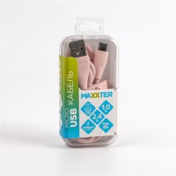 Кабель Maxxter USB-microUSB 1м розовый премиум (UB-M-USB-01GP) - Картинка 4