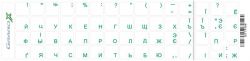 Наклейки на клавиатуру Grand-X Protection 60 keys Cyrillic Transparent/Green (GXTPGW)