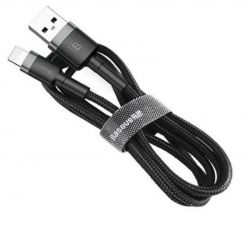  USB 2.0 Lightning - 0.5  Baseus Cafule Cable USB 2.4A Gray+Black CALKLF-AG1 -  1