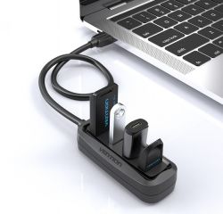  Vention USB Hub 4-Port 2.0 Black, 0.5 m (VAS-J43) -  4
