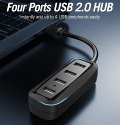  Vention USB Hub 4-Port 2.0 Black, 0.5 m (VAS-J43) -  5