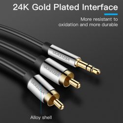 ������ Vention AUX 3.5 mm M - 2xRCA M, 3 m, Black (BCFBI) - �������� 4