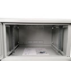 Шафа настінна EServer 19" 6U-600х350х370 (скло), сіра (ES-Е635G) - Картинка 3