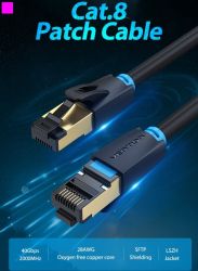 - Vention CAT 8 SFTP Ethernet, 0.5 m, Black (IKABD) -  2