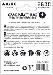 ���������� AA, 2600 mAh, everActive, 4 ��, 1.2V, Blister (EVHRL6-2600) - �������� 2