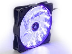  120 , Frime "Iris", Black, 12012025 , Purple LED  (15 LED), 1100 /, 23.4 (), 3-pin + MOLEX,   (FLF-HB120P15) -  1