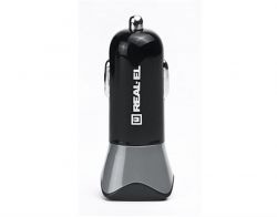Автомобільний зарядний пристрій REAL-EL CA-30 QC3.0 (1USBx3A) Black/Grey - Картинка 2