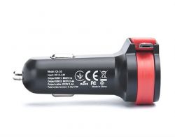 Автомобільний зарядний пристрій REAL-EL CA-35 (3USBx3.4A) Black/Orange + кабель microUSB - Картинка 5