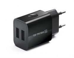 Мережевий зарядний пристрій REAL-EL CH-210 (2USB, 2.1A) Black - Картинка 4