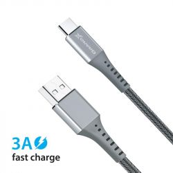   USB 2.0 AM to Type-C 1.2m Grey Grand-X (FC-12G) -  2