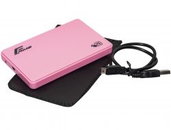  Frime SATA HDD/SSD 2.5", USB 2.0, Plastic, Pink (FHE12.25U20) -  2