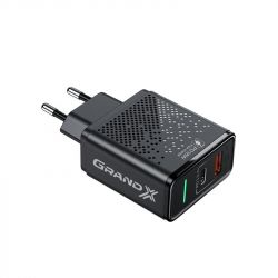    Grand-X Quick Charge 3.0 (1USB, 1TypeC, 18W) Black (CH-880) -  2