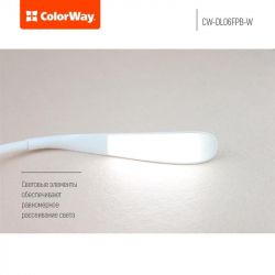 ����� �������� ColorWay Portable & Flexible, White, �� ���������� ������������, �������� ���������, 14 LED SMD, 115 ��, 500 mAh (CW-DL06FPB-W) - �������� 8