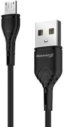  Grand-X USB-microUSB, Cu, 3A, 1, Fast harge, Black (PM-03B) -  4