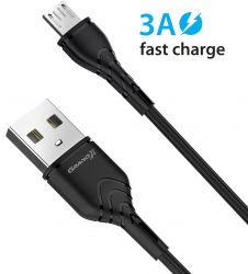  Grand-X USB-microUSB, Cu, 3A, 1, Fast harge, Black (PM-03B) -  1