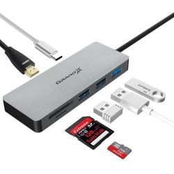  USB 3.1 Type-C Grand-X PD harging HDMI/3USB/Type-C/OTG/CR (SG-512) -  5