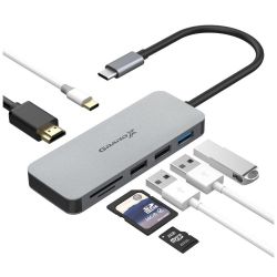  USB 3.1 Type-C Grand-X PD harging HDMI/3USB/Type-C/OTG/CR (SG-512) -  7
