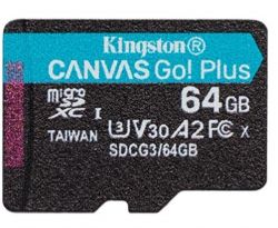 MicroSDXC  64GB UHS-I/U3 Class 10 Kingston Canvas Go! Plus R170/W70MB/s (SDCG3/64GBSP)