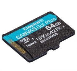   MicroSDXC  64GB UHS-I/U3 Class 10 Kingston Canvas Go! Plus R170/W70MB/s (SDCG3/64GBSP) -  2